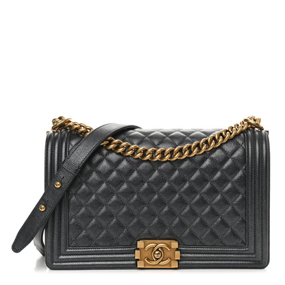Chanel Metallic Calfskin Quilted New Medium Boy Flap Dark Grey 1 of 10