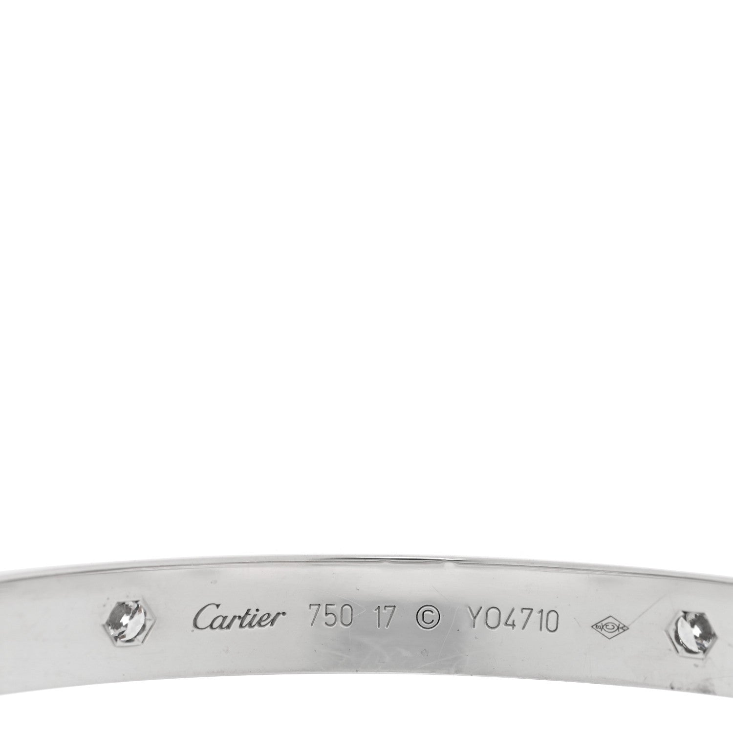 Cartier 18K White Gold 4 Diamond Love Bracelet 17 3 of 6