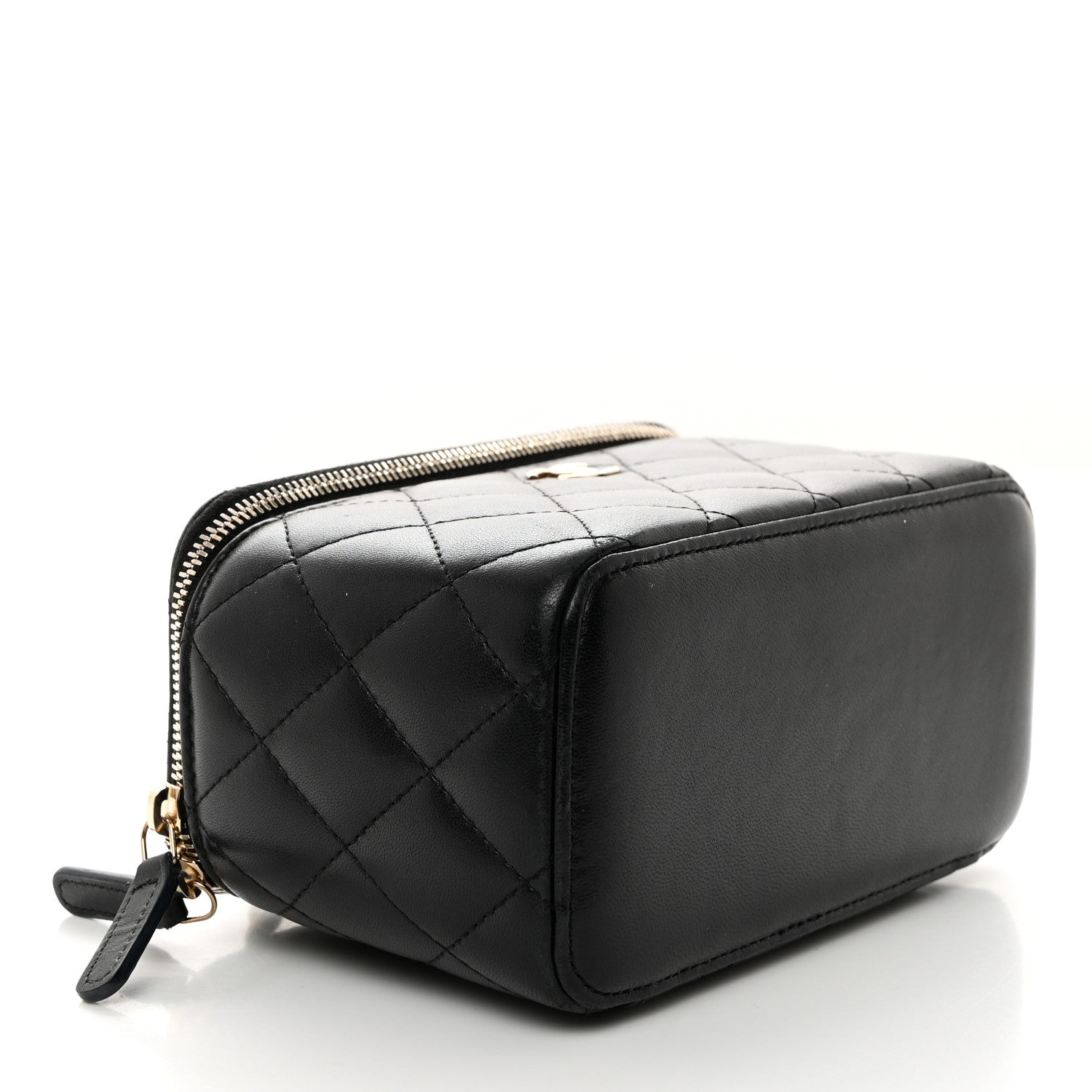 Chanel Lambskin Quilted Small Top Handle Vanity Case With Chain Black 4 of 11