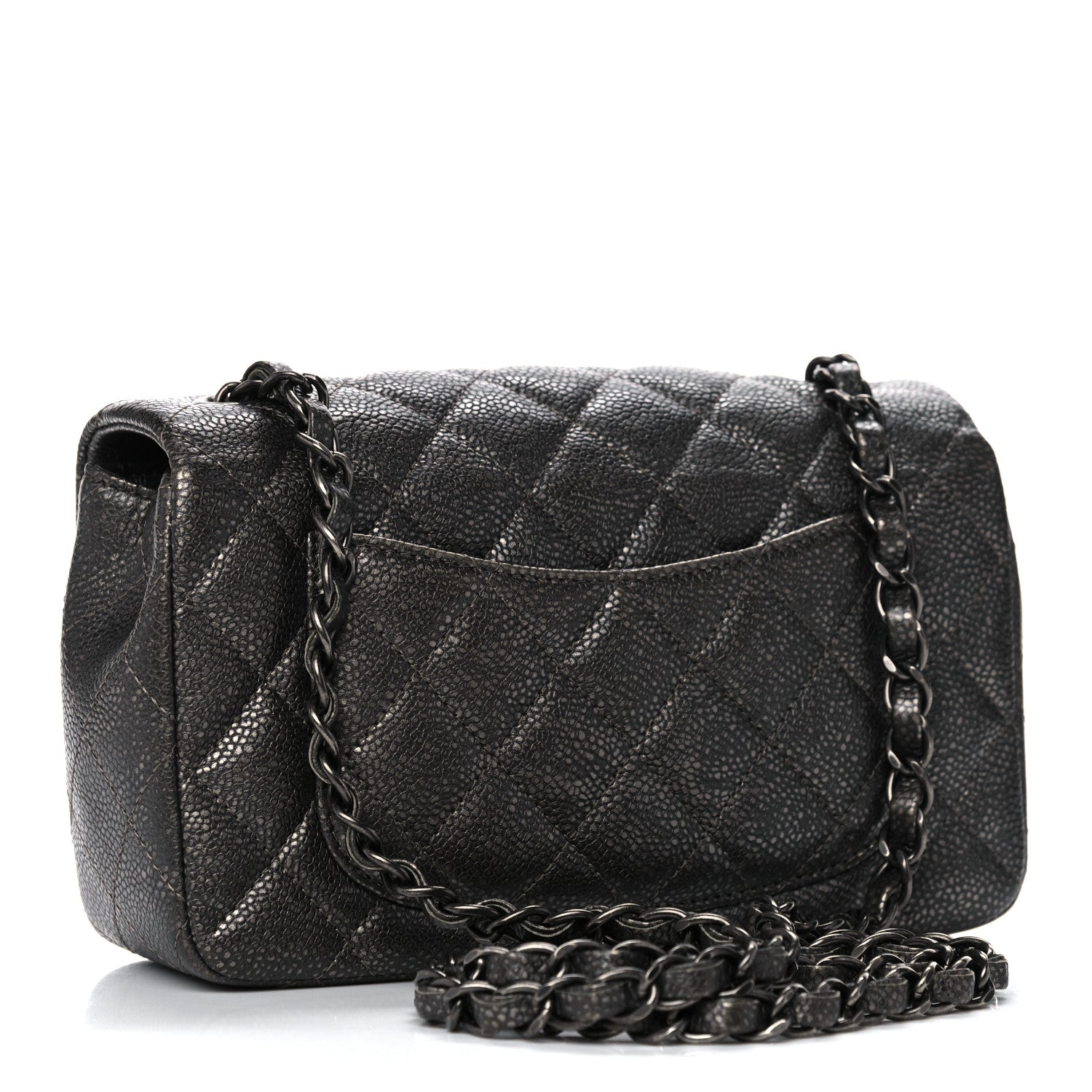 Chanel Metallic Caviar Quilted Mini Rectangular Flap Black 2 of 11