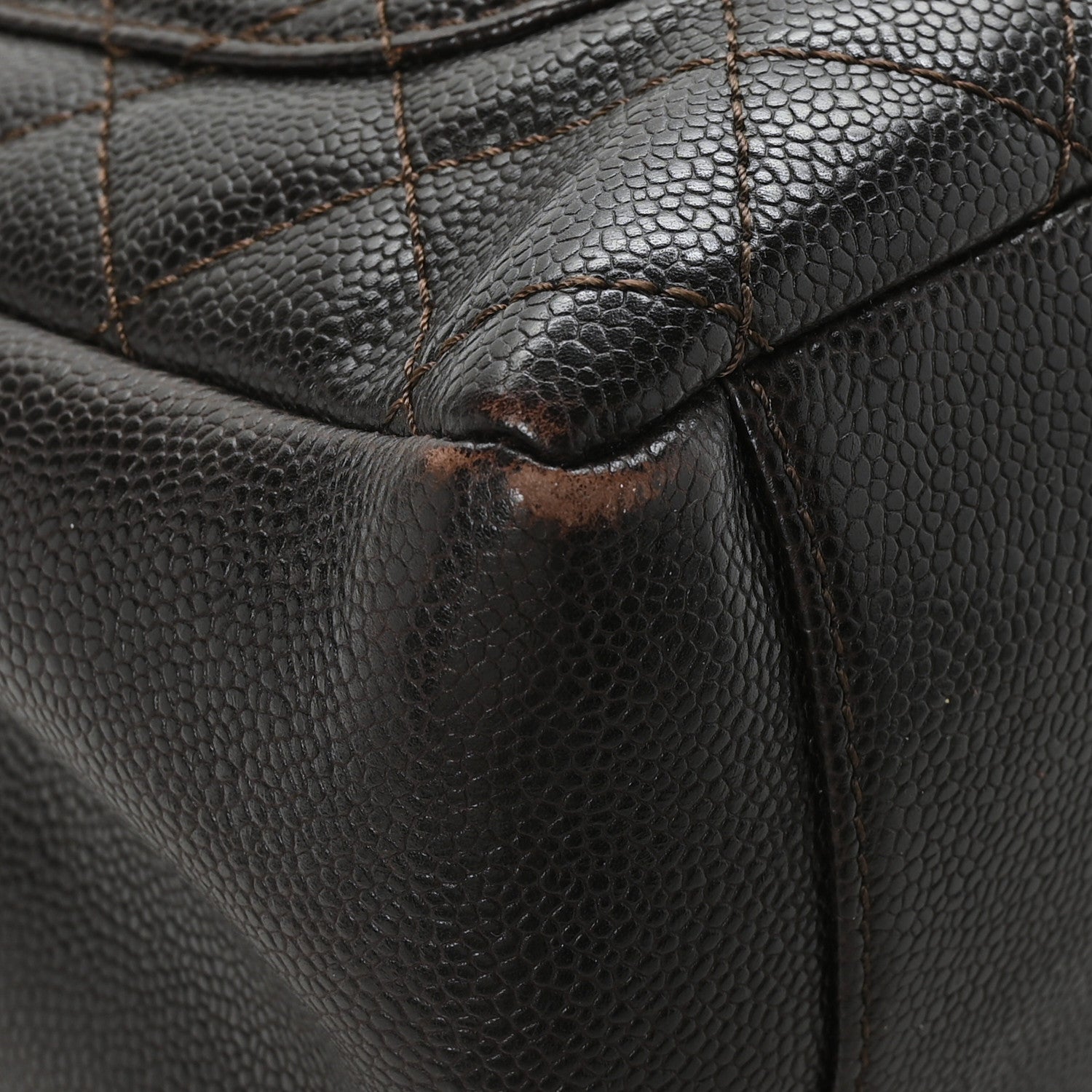 Chanel Caviar Quilted Grand Shopping Tote GST Dark Brown 11 of 13