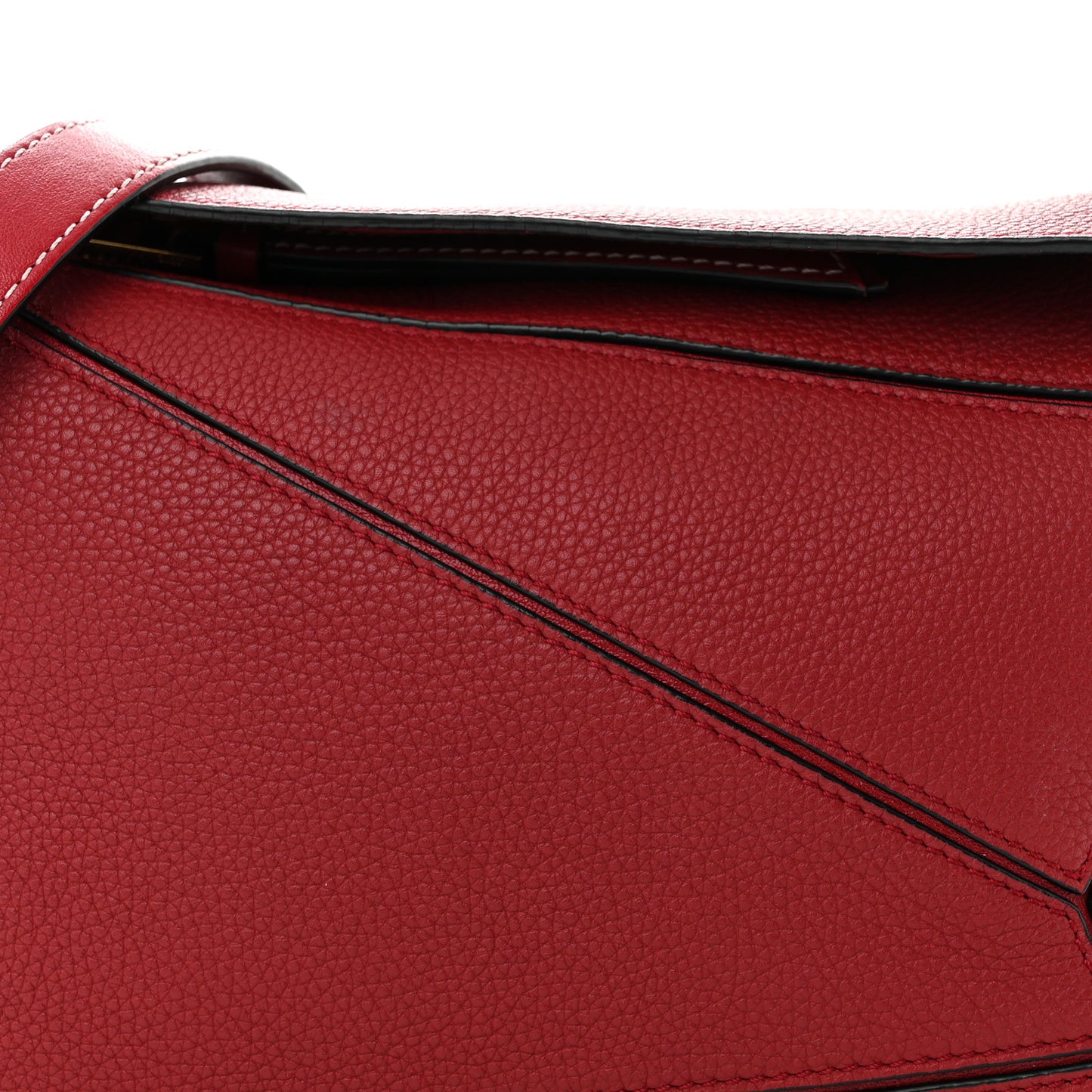 Grained Calfskin Small Puzzle Bag Rouge