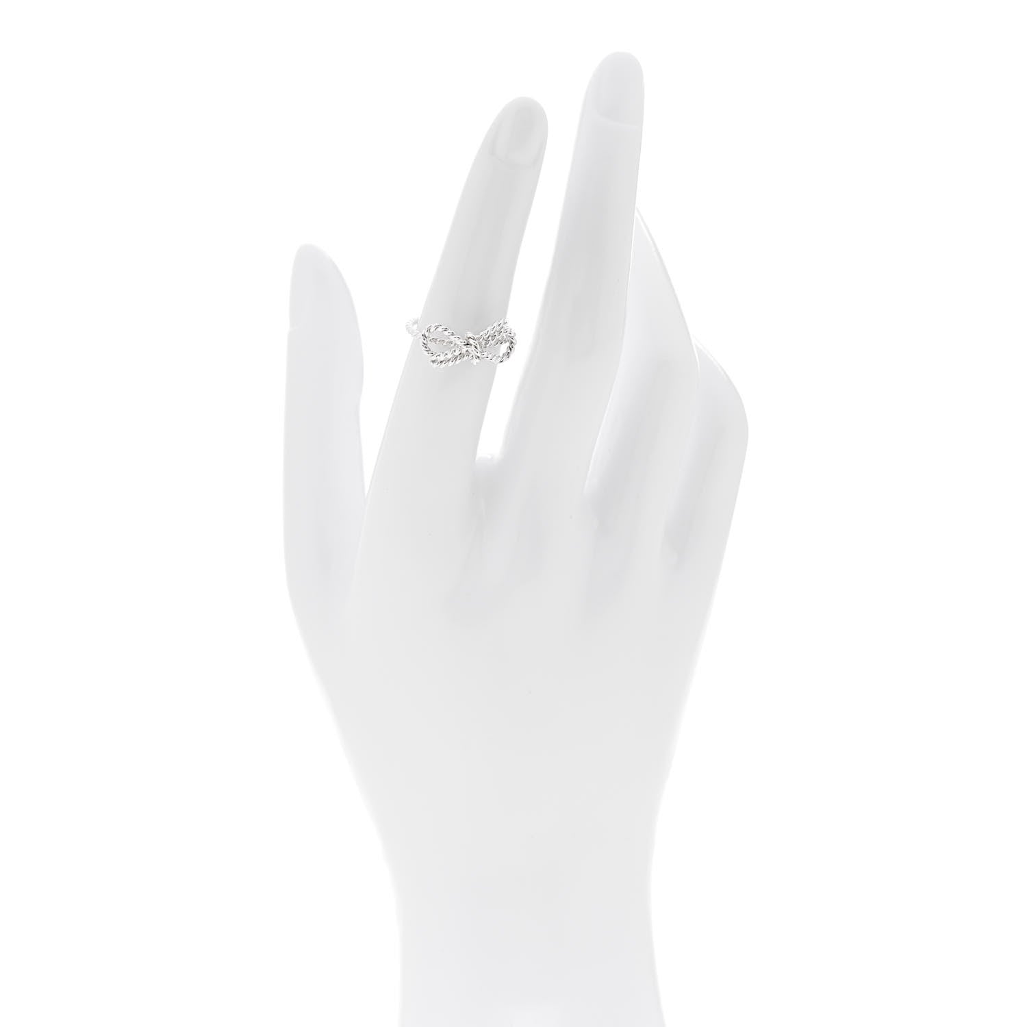 Tiffany Sterling Silver Textured Twist Bow Ring 50 5.5 2 of 4