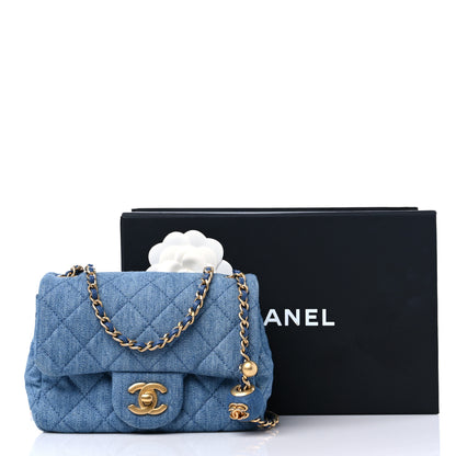 Chanel Denim Quilted Mini Pearl Crush Flap Blue 11 of 11