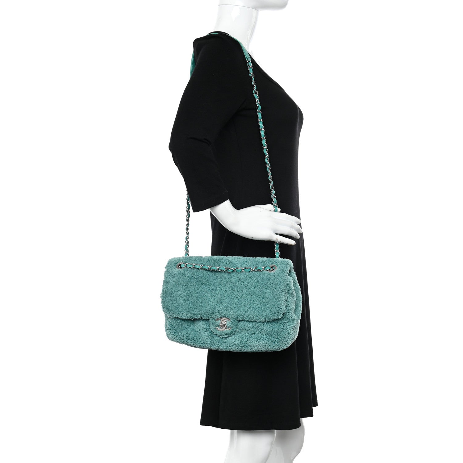 Chanel Lambskin Calfskin Mixed Fibers Quilted Medium Flap Green 2 of 10