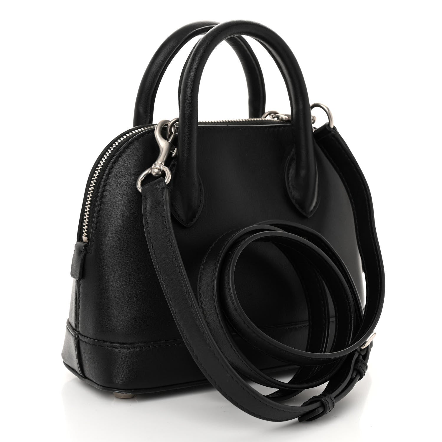 Balenciaga Calfskin Gothic Logo XXS Ville Top Handle Bag Black White 3 of 10