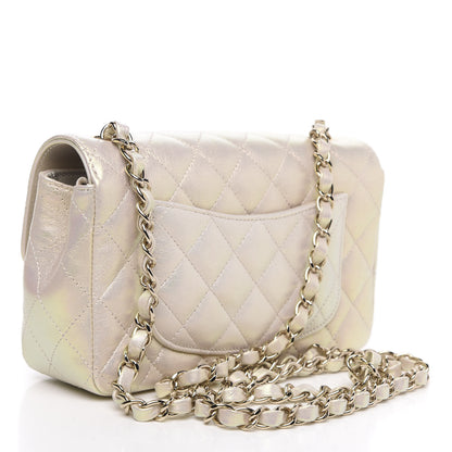 Chanel Iridescent Lambskin Quilted Mini Rectangular Flap Ivory 3 of 12