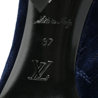 Louis Vuitton Velvet Silhouette Ankle Boots 37 Blue 7 of 9