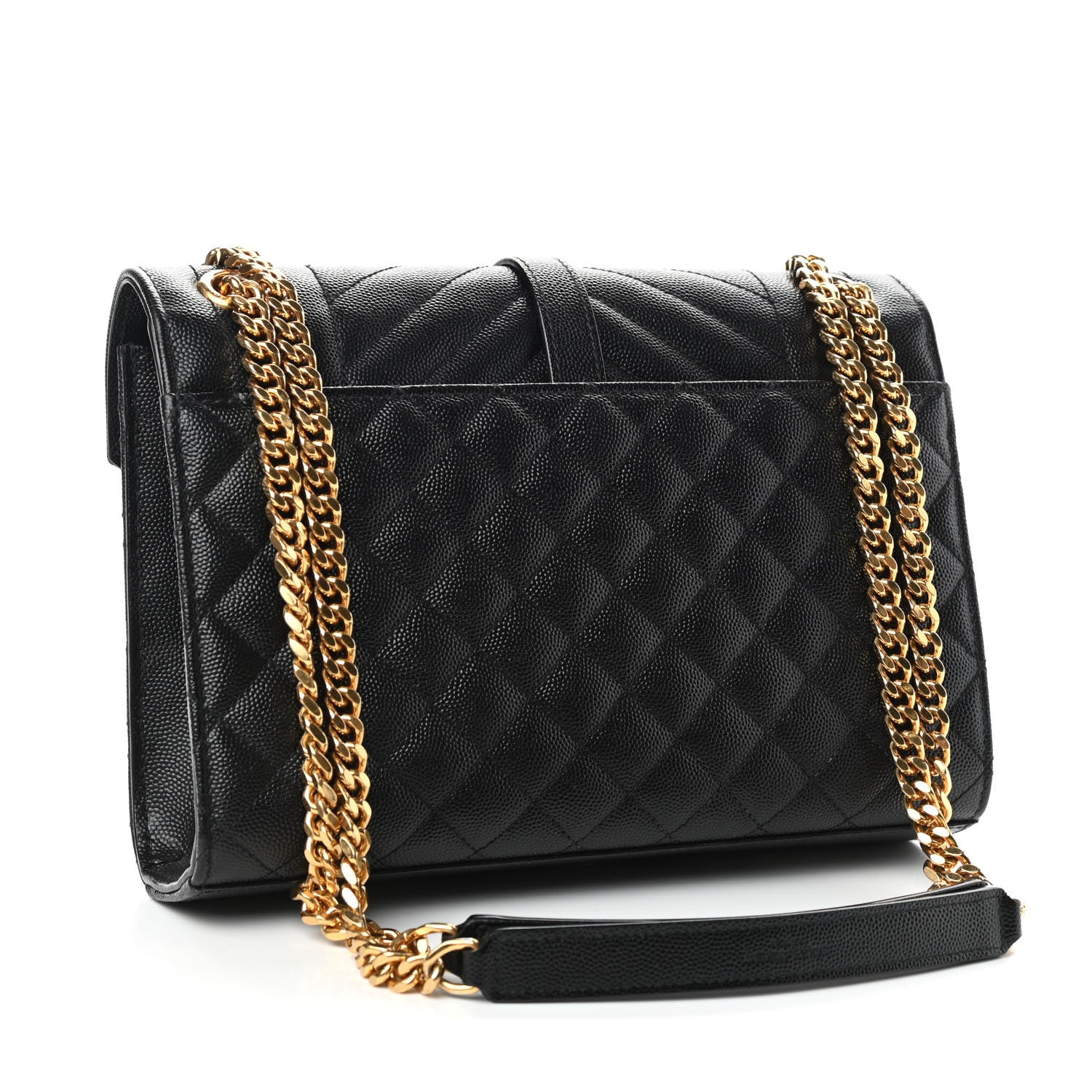 Saint Laurent Grain De Poudre Textured Mixed Matelasse Triquilt Medium Monogram Satchel Black 3 of 10