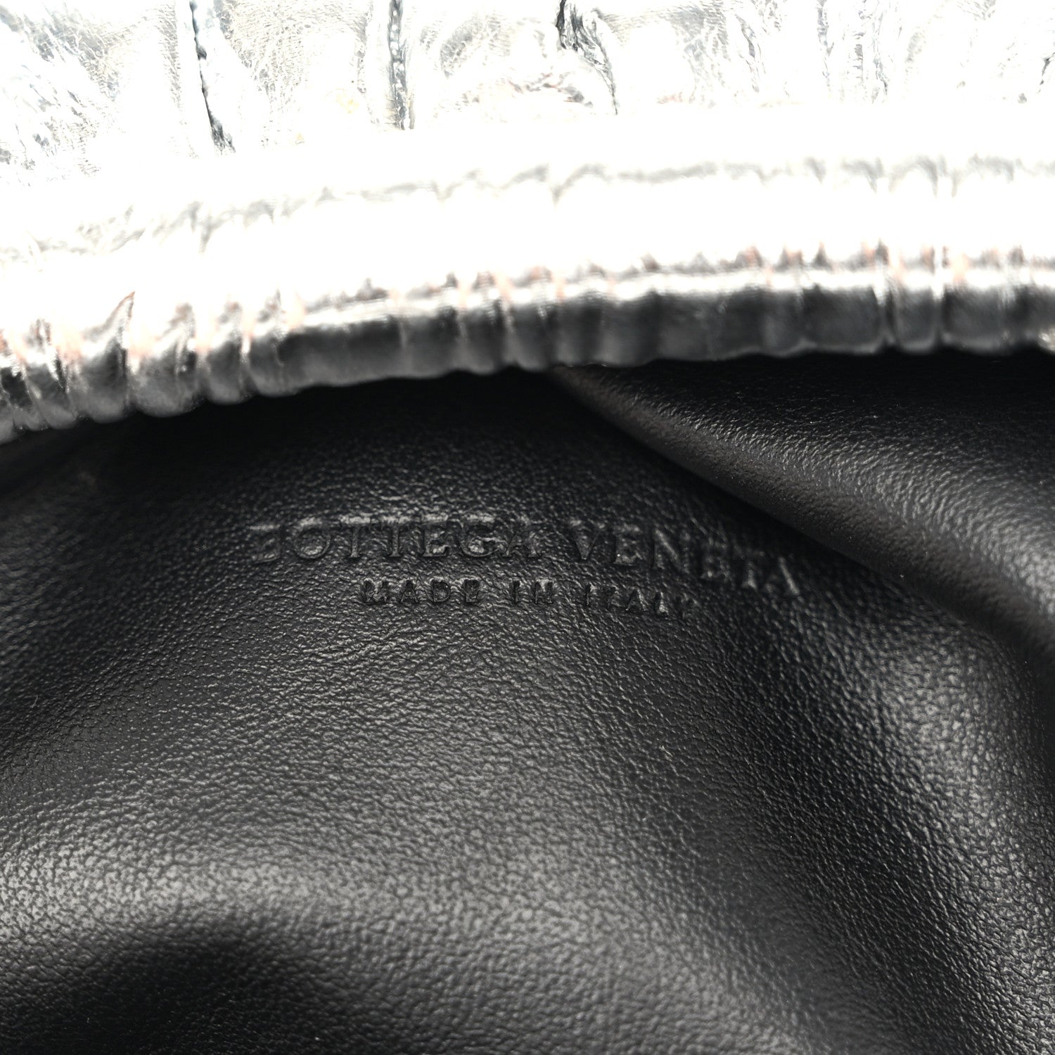 Bottega Veneta Metallic Bark Calfskin The Mini Pouch Silver 6 of 10