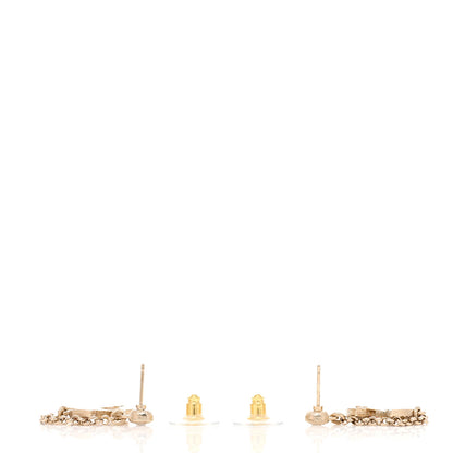 Chanel Crystal CC Drop Earrings Gold Multicolor 3 of 4