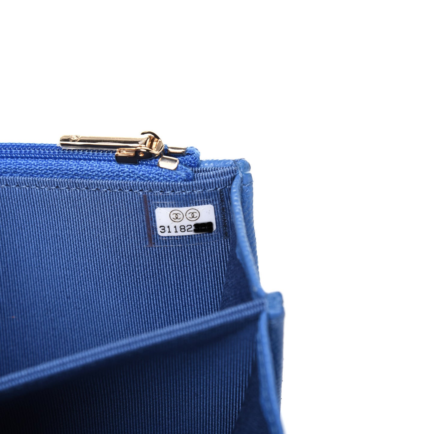 Caviar Quilted Mini Wallet On Chain WOC Blue