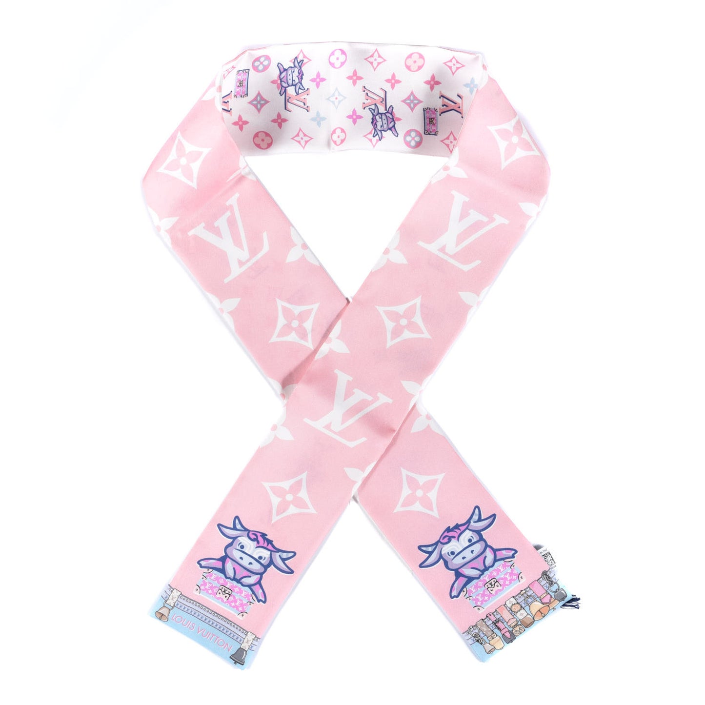Silk Monogram Rodeo Bandeau Rose