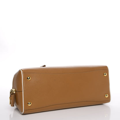 Prada Saffiano Lux Bowling Bag Caramel Talco 4 of 9