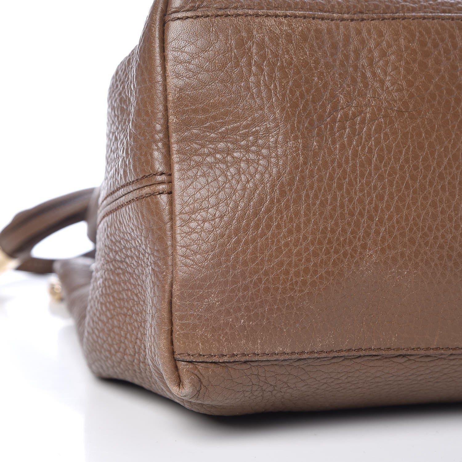 Gucci Pebbled Calfskin Medium Soho Chain Shoulder Bag Maple Brown 10 of 14
