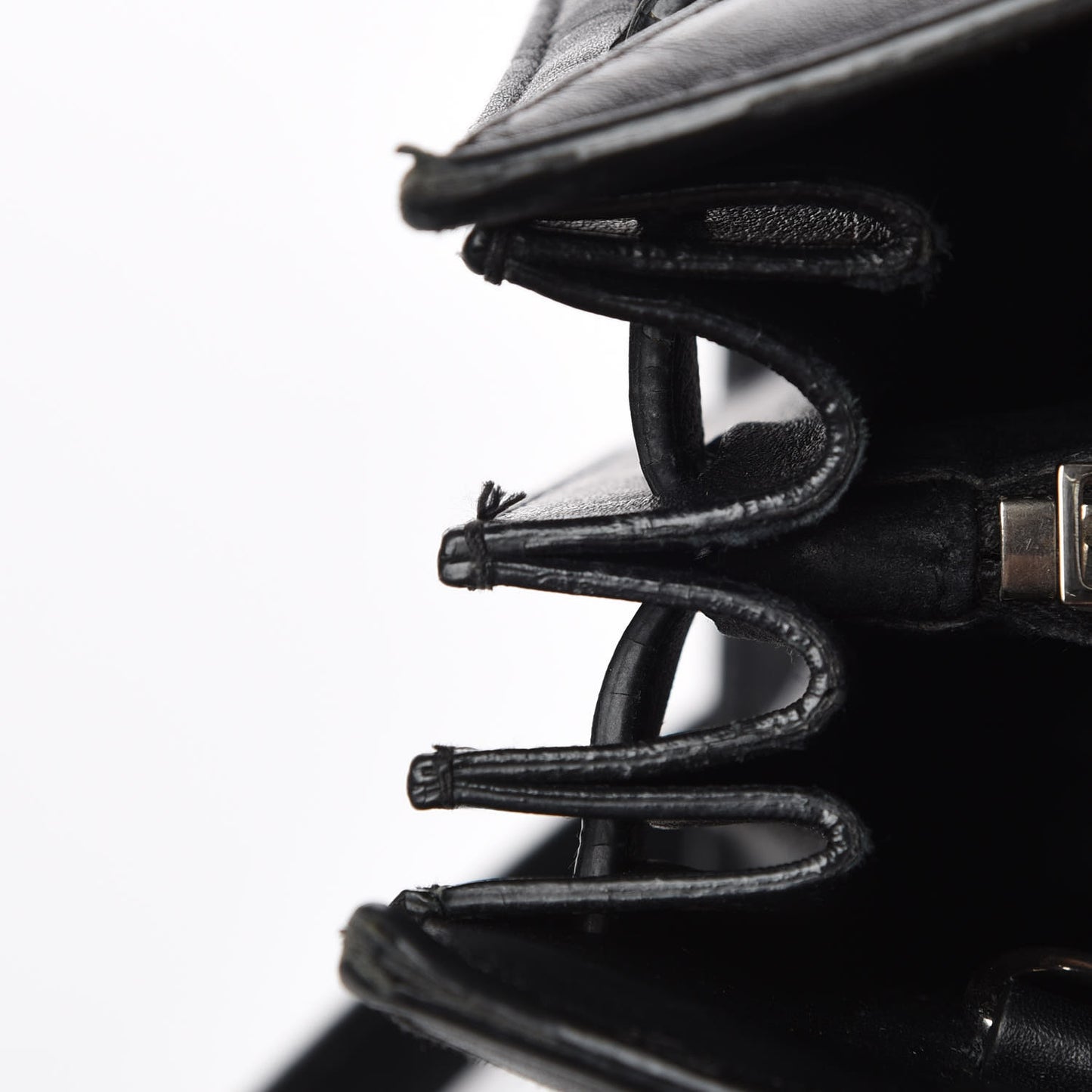 Python Calfskin Embossed Small Sac de Jour Black