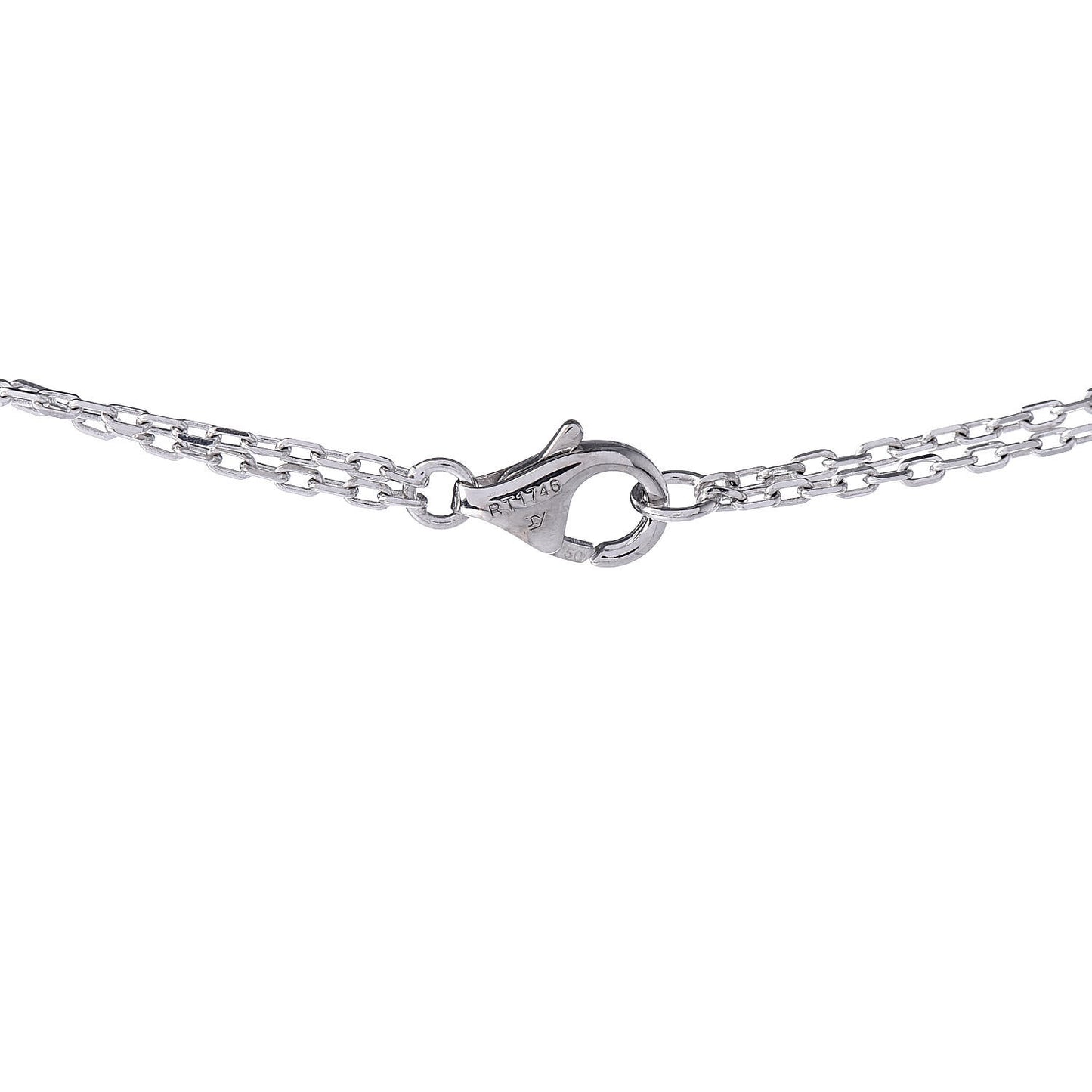 18K White Pink Gold Diamond Three Ring LOVE Pendant Necklace