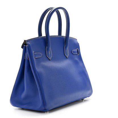 Hermes Epsom Candy Birkin 30 Bleu Electrique Mykonos 3 of 10