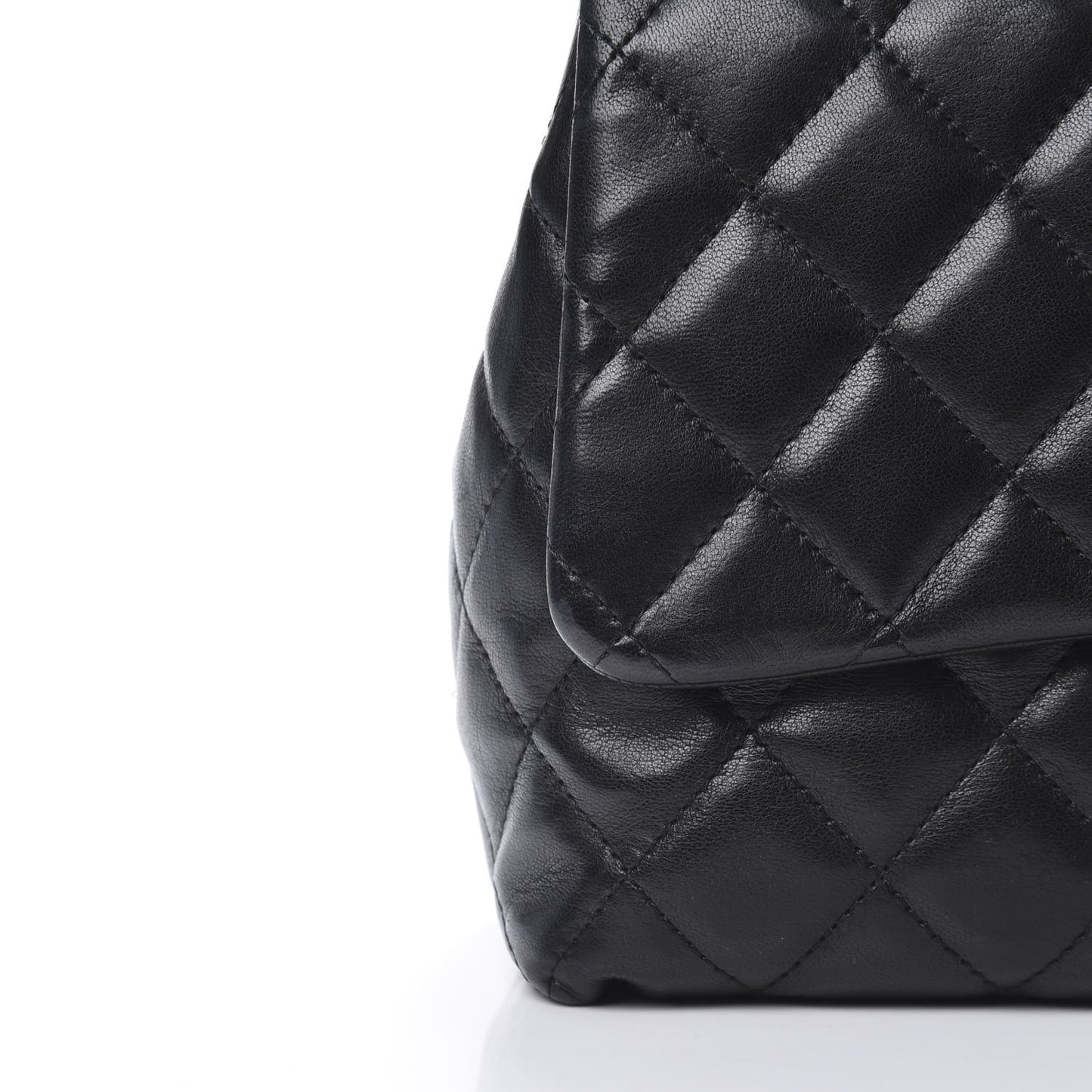 Lambskin Quilted Medium Kelly Flap Bag Black
