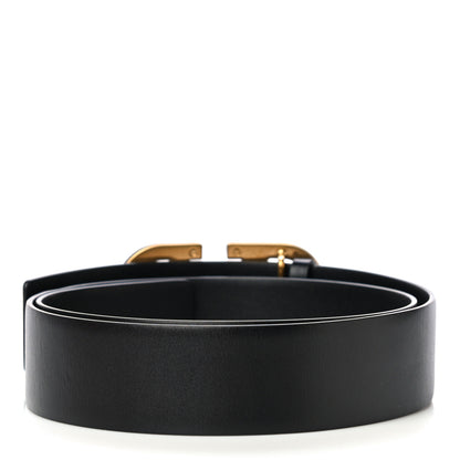 Valentino Garavani Glossy Calfskin Monochrome VLogo 40mm Belt 85 34 Black 2 of 9