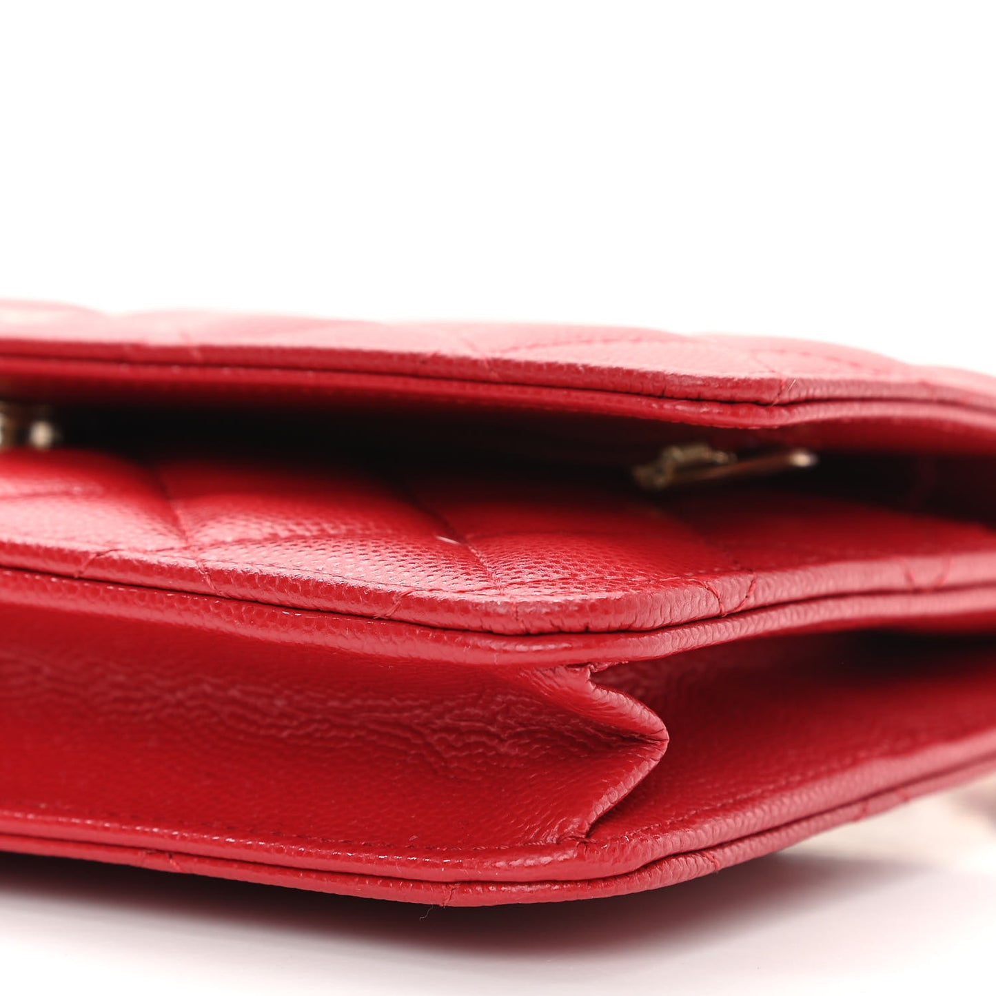 Caviar Quilted Wallet On Chain WOC Red