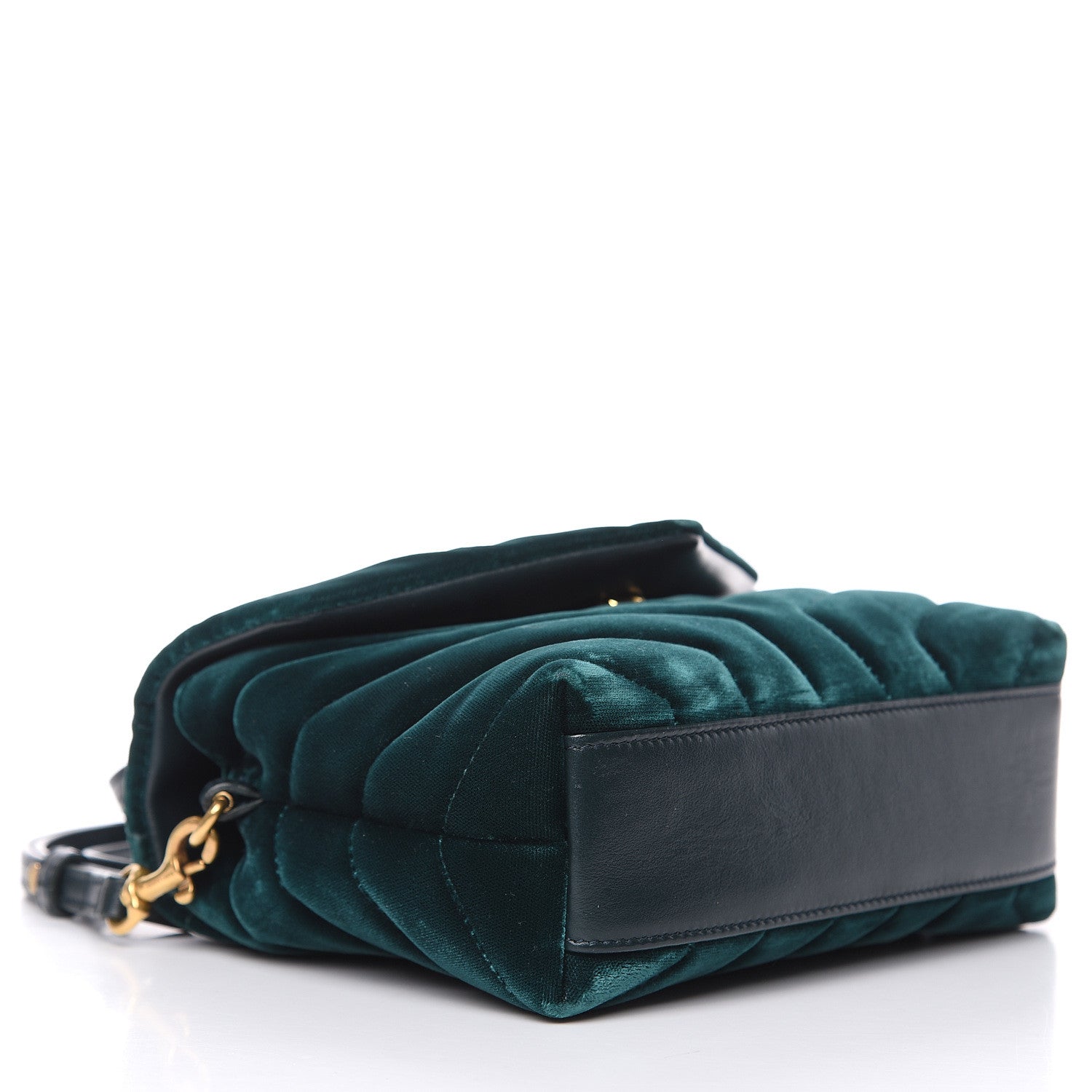 Saint Laurent Velvet Y Quilted Monogram Toy Loulou Crossbody Bag Dark Ottanio 4 of 13