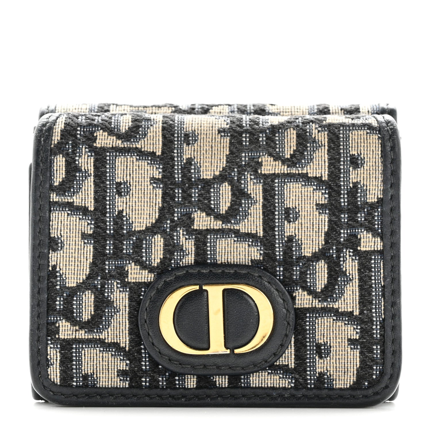 Christian Dior Oblique Compact Wallet Blue 1 of 12