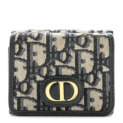 Christian Dior Oblique Compact Wallet Blue 1 of 12