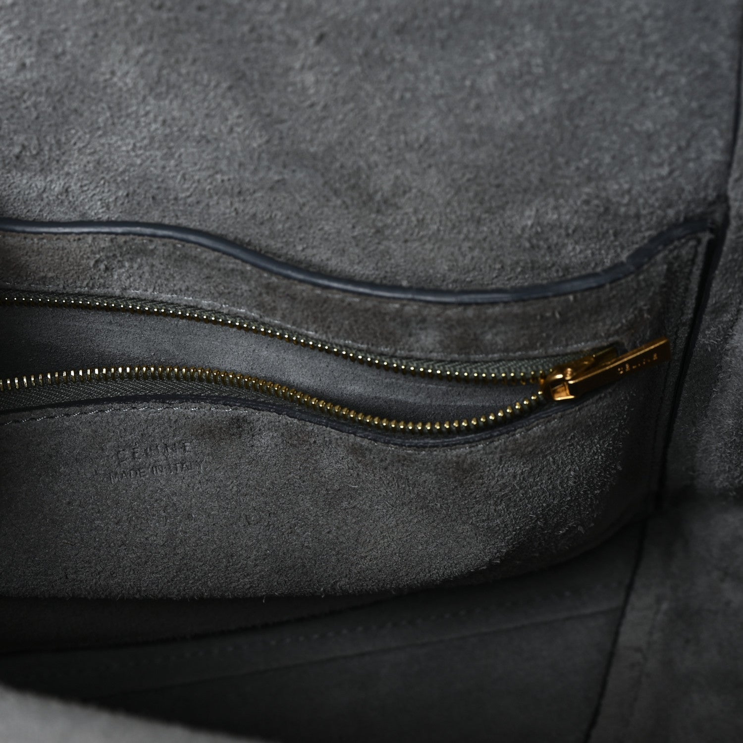 Celine Soft Grained Calfskin Sangle Bucket Bag Storm 6 of 11