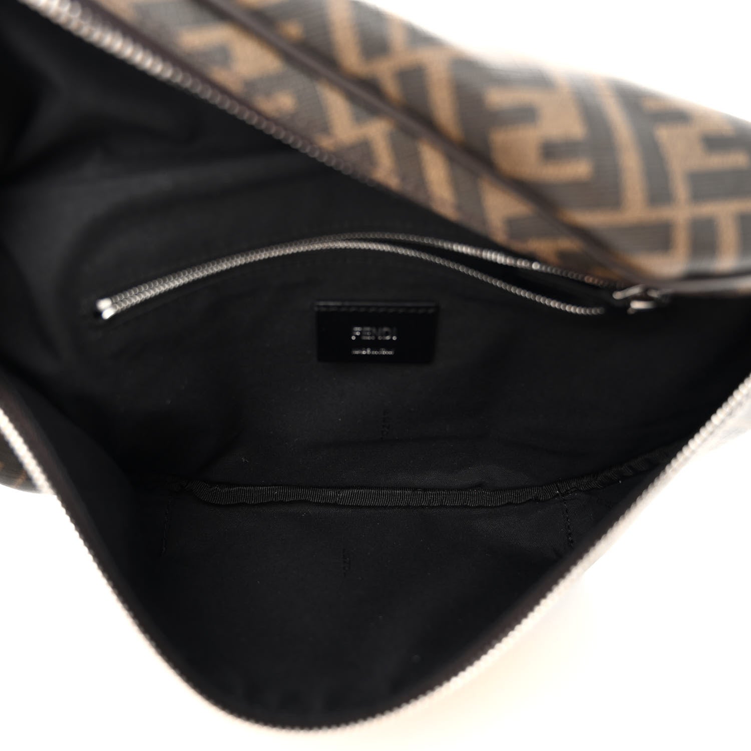 Fendi Shiny Glazed Fabric Vitello Cover FF 1974 Logo Belt Bag Tobacco Moro Giallo Ebano 5 of 9