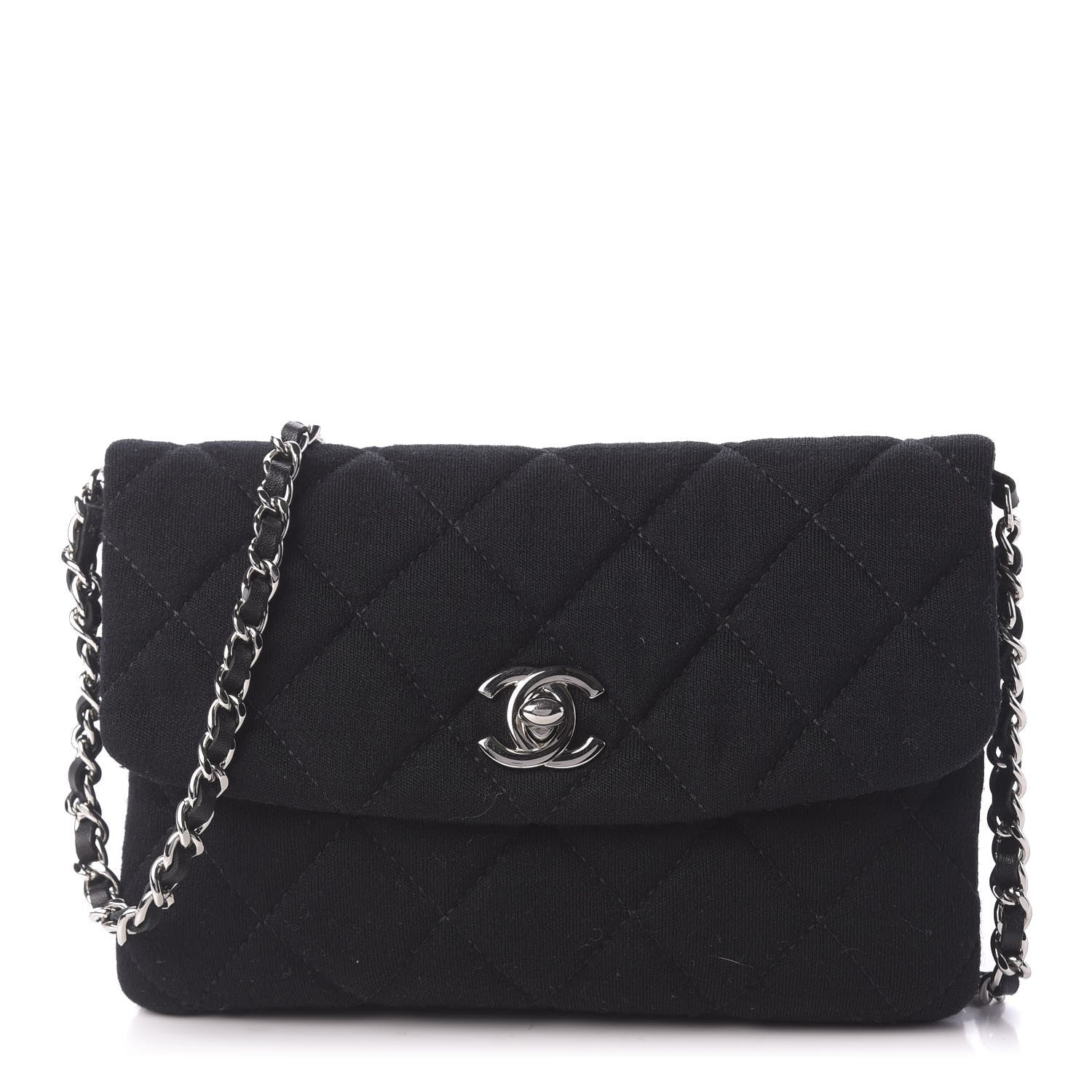 Chanel Jersey Quilted Mini Flap Black 1 of 10