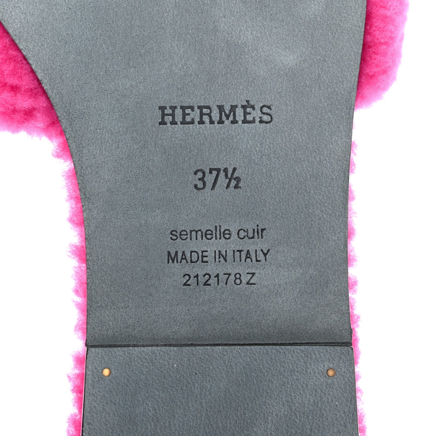 Hermes Woolskin Oran Sandals 37.5 Rose Fuchsia 6 of 7