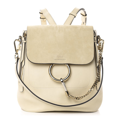 Chloe Suede Calfskin Medium Faye Backpack Off White 1 of 8