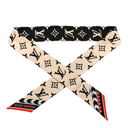 Louis Vuitton Silk Monogram LV Crafty Bi Color BB Bandeau Black Cream 1 of 5