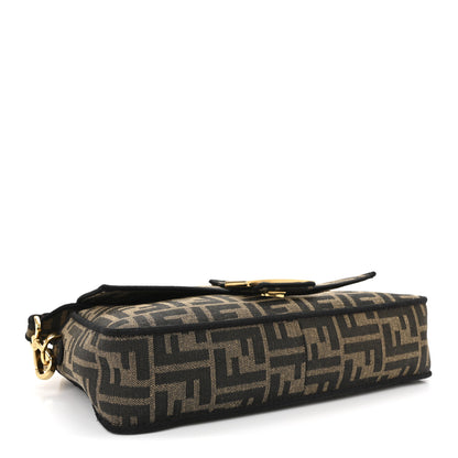 Fendi Fabric Jacquard FF 1974 Medium Baguette Tobacco Moro Black 4 of 11
