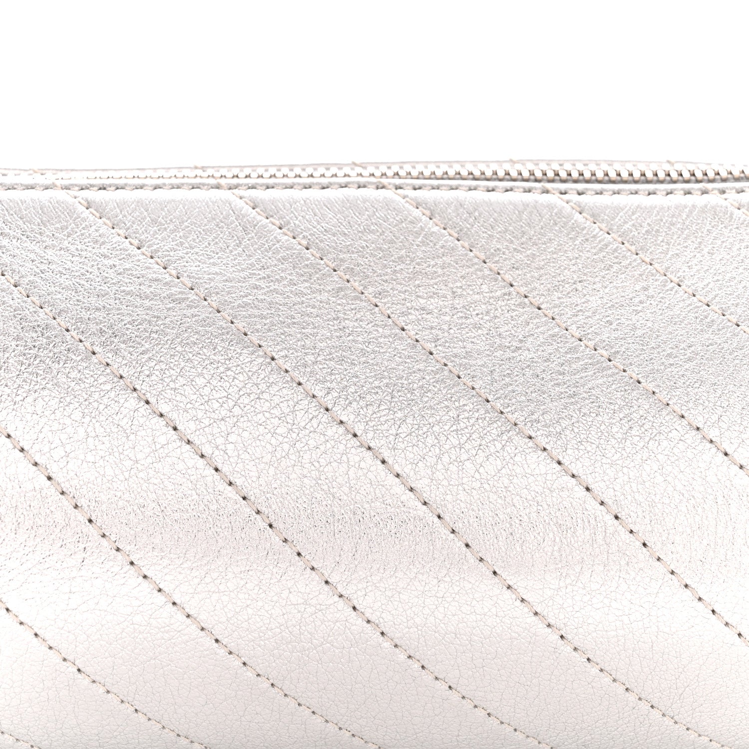 Gucci Sakai Be Green Calfskin Diagonal Stitched Mini Blondie Barrel Shoulder Bag Silver 8 of 10
