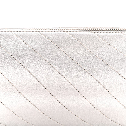 Gucci Sakai Be Green Calfskin Diagonal Stitched Mini Blondie Barrel Shoulder Bag Silver 8 of 10