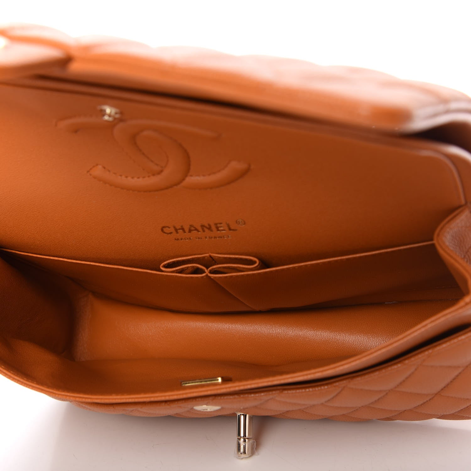 Chanel Caviar Quilted Medium Double Flap Light Brown 5 of 11