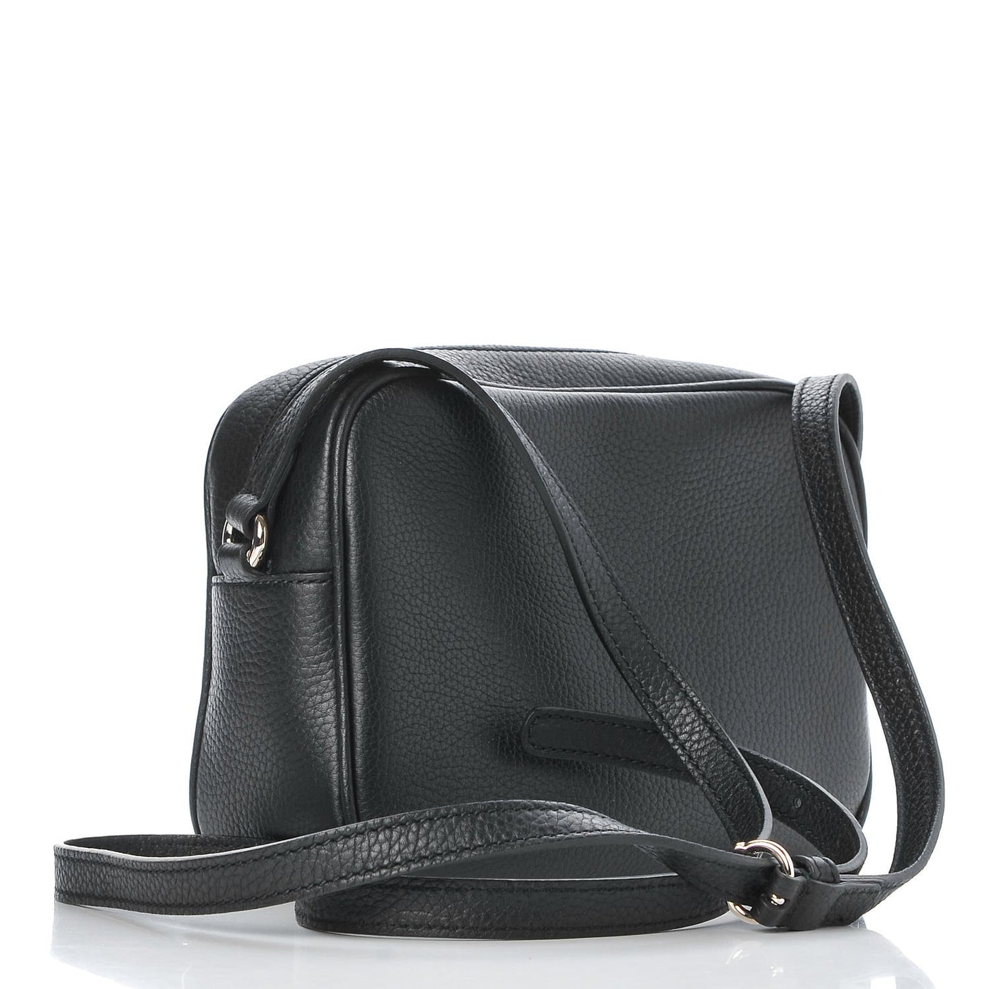 Pebbled Calfskin Small Soho Disco Bag Black