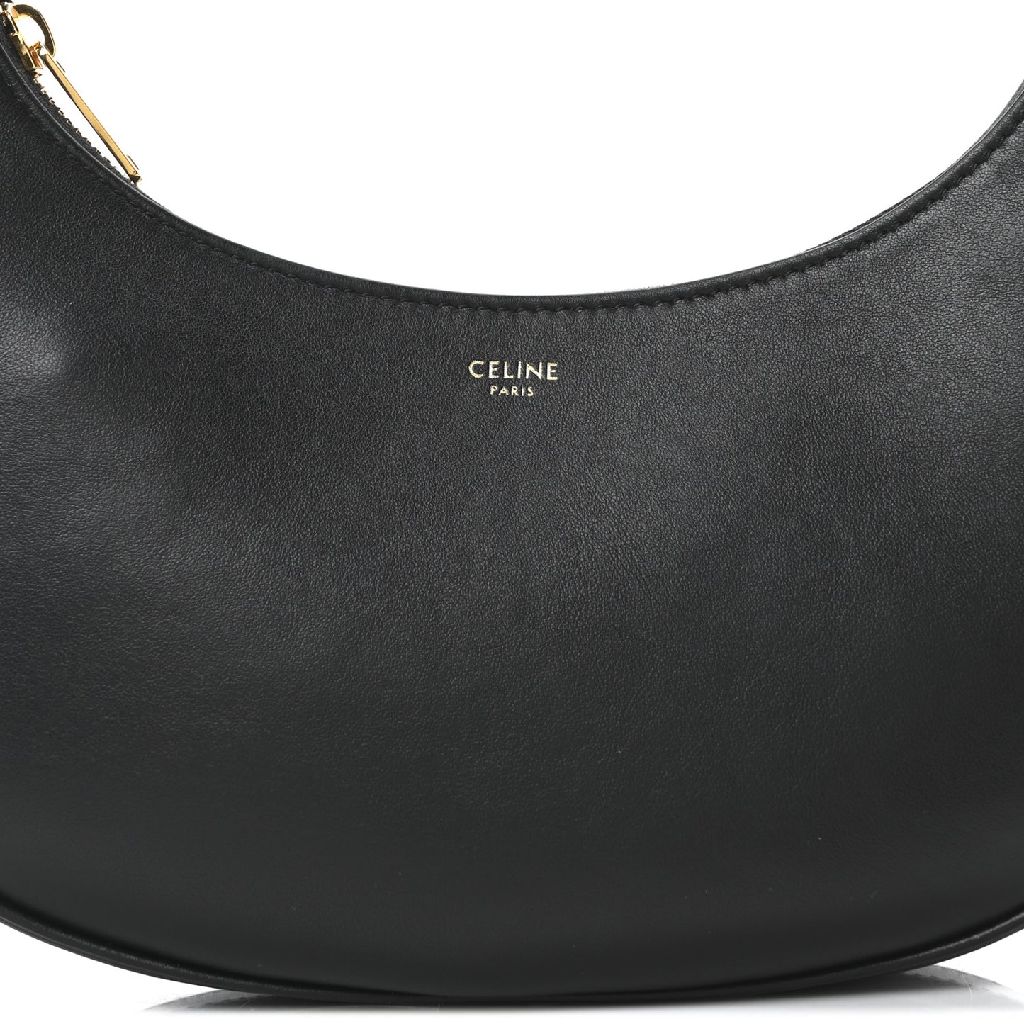 Smooth Calfskin Medium Strap Ava Shoulder Bag Black