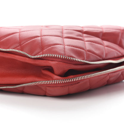 Chanel Caviar Quilted Expandable Zip Shoulder Bag Red 12 of 12