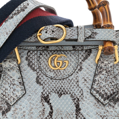 Gucci Snakeskin Mini Diana Tote Bag Blue 8 of 11