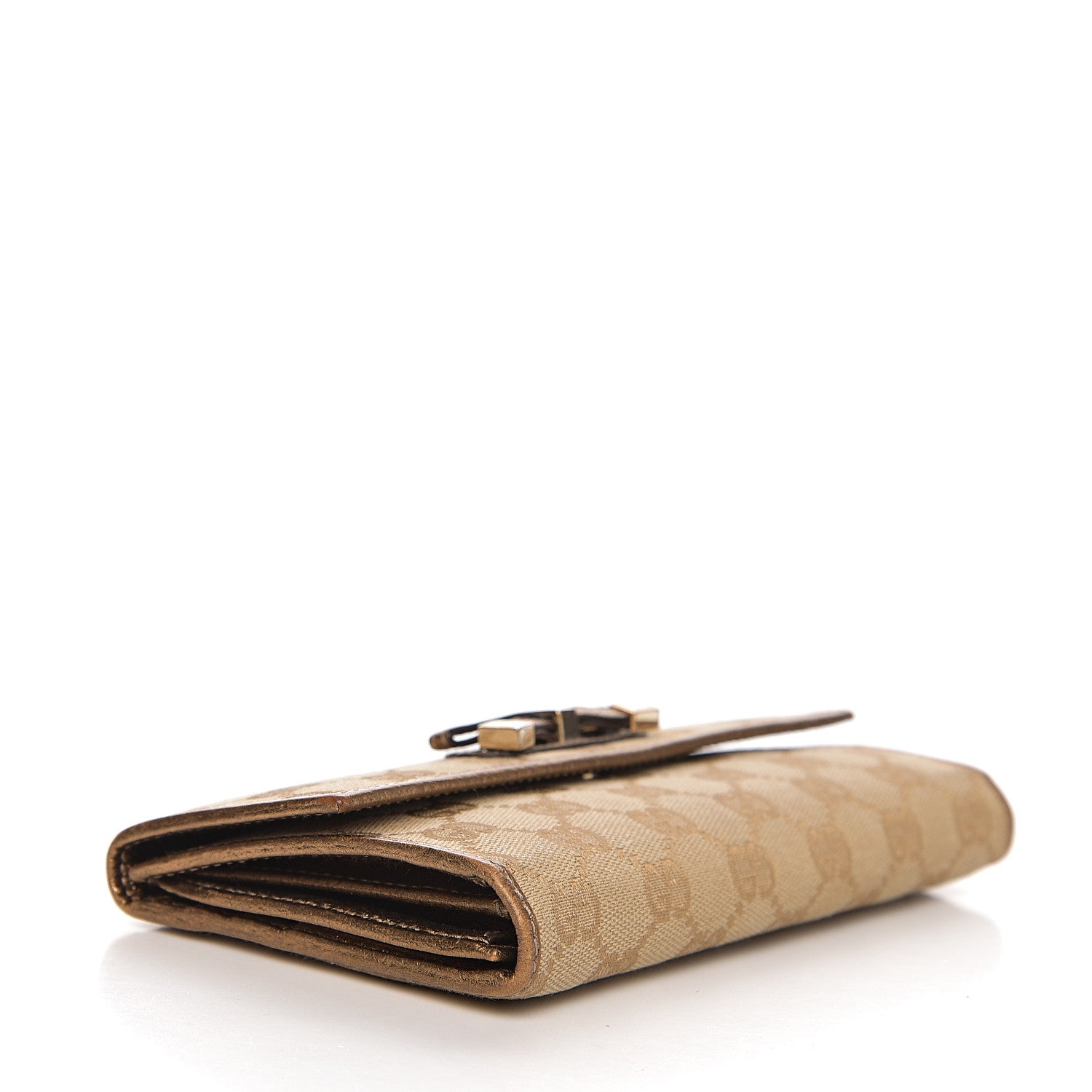 Gucci Monogram Princy Continental Wallet Gold 3 of 8