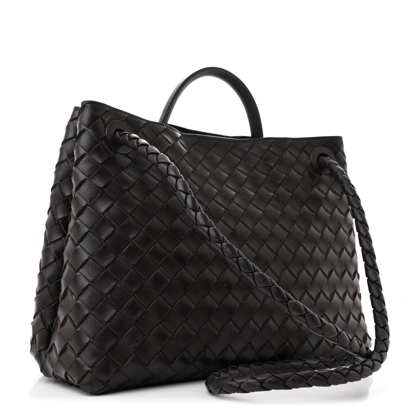 Nappa Intrecciato Medium Andiamo Shoulder Bag Fondant