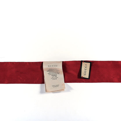 Gucci Silk Twill GG Monogram Special Flory Neck Bow Scarf Beige Red 6 of 6