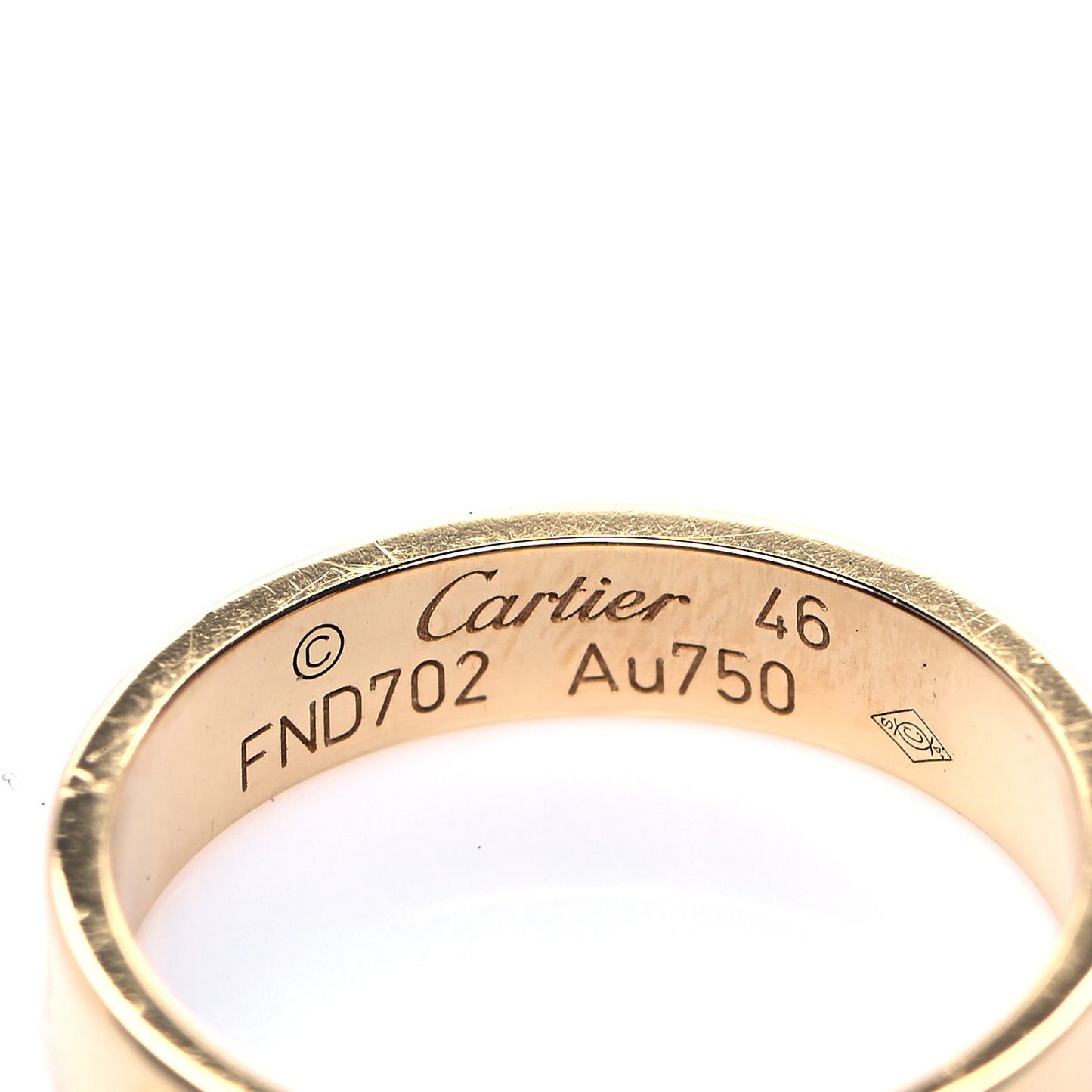 18K Yellow Gold 3.5mm LOVE Wedding Band Ring 46 3.75