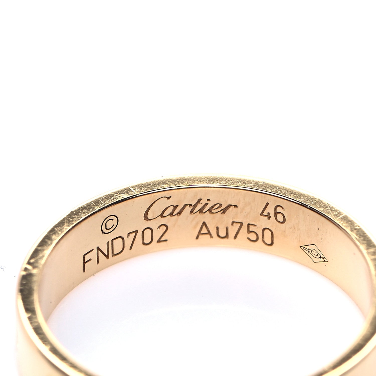 Cartier 18K Yellow Gold 3.5mm LOVE Wedding Band Ring 46 3.75 4 of 5