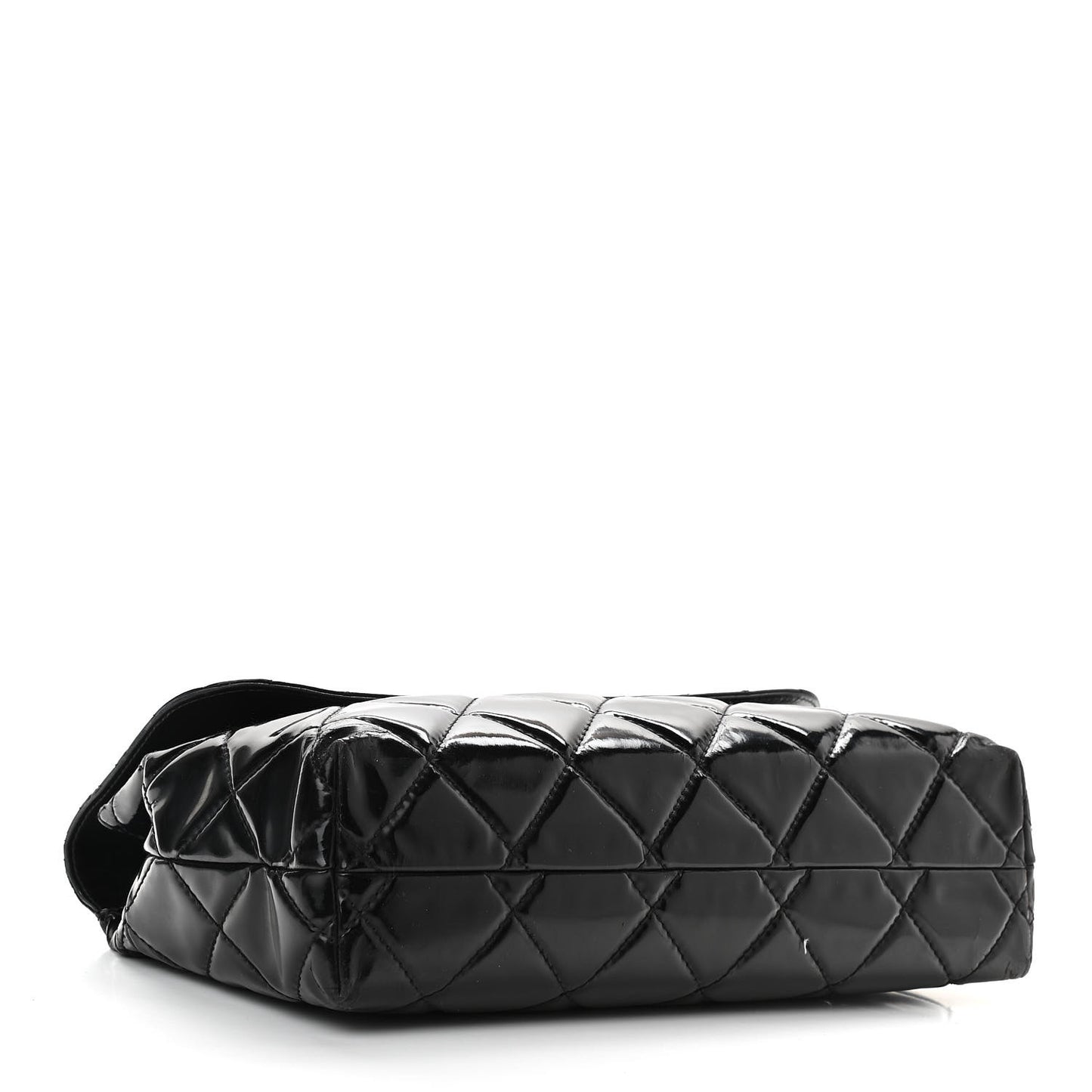 Vinyl Quilted In The Business Flap Bag Black