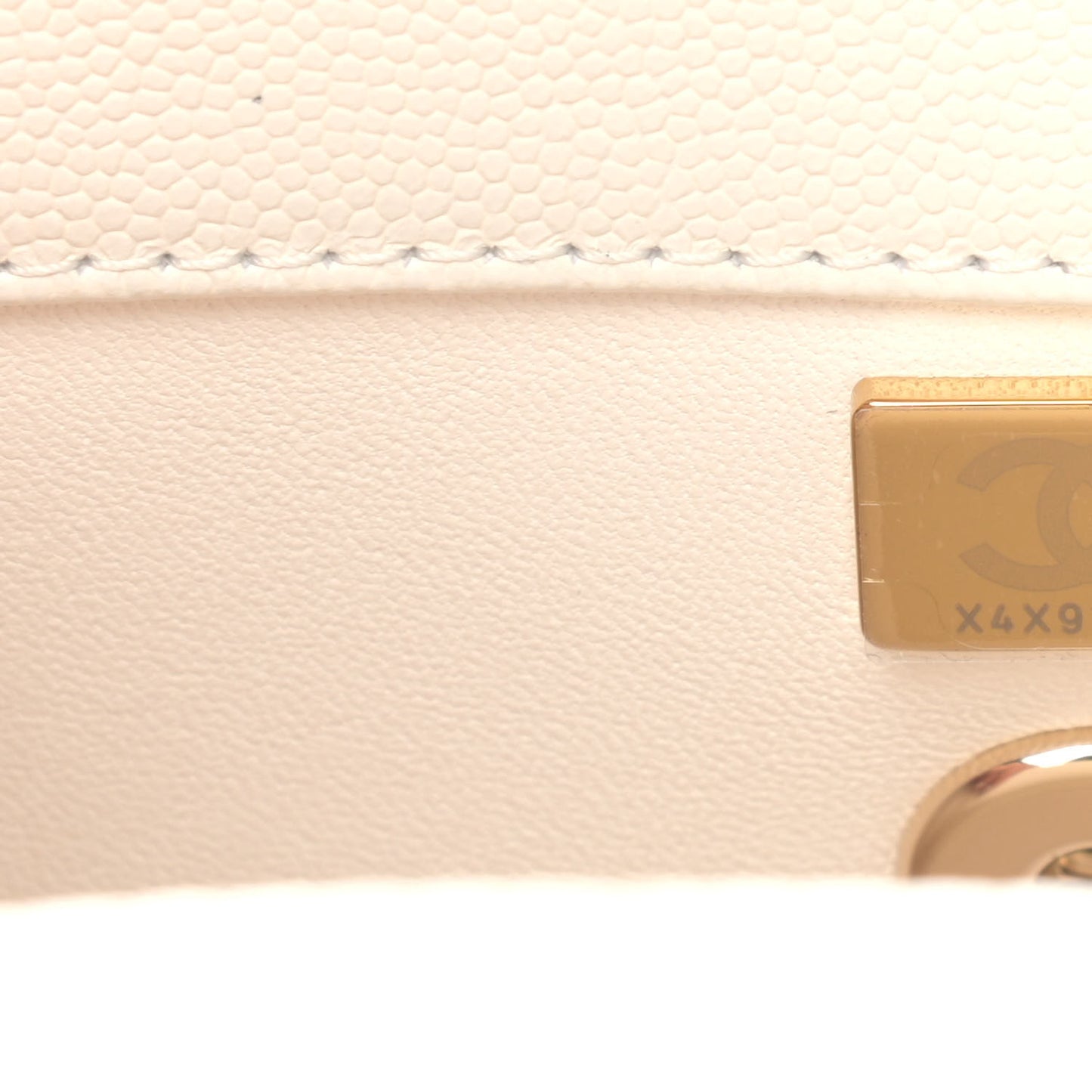 Caviar Quilted Mini Coco Handle Flap White
