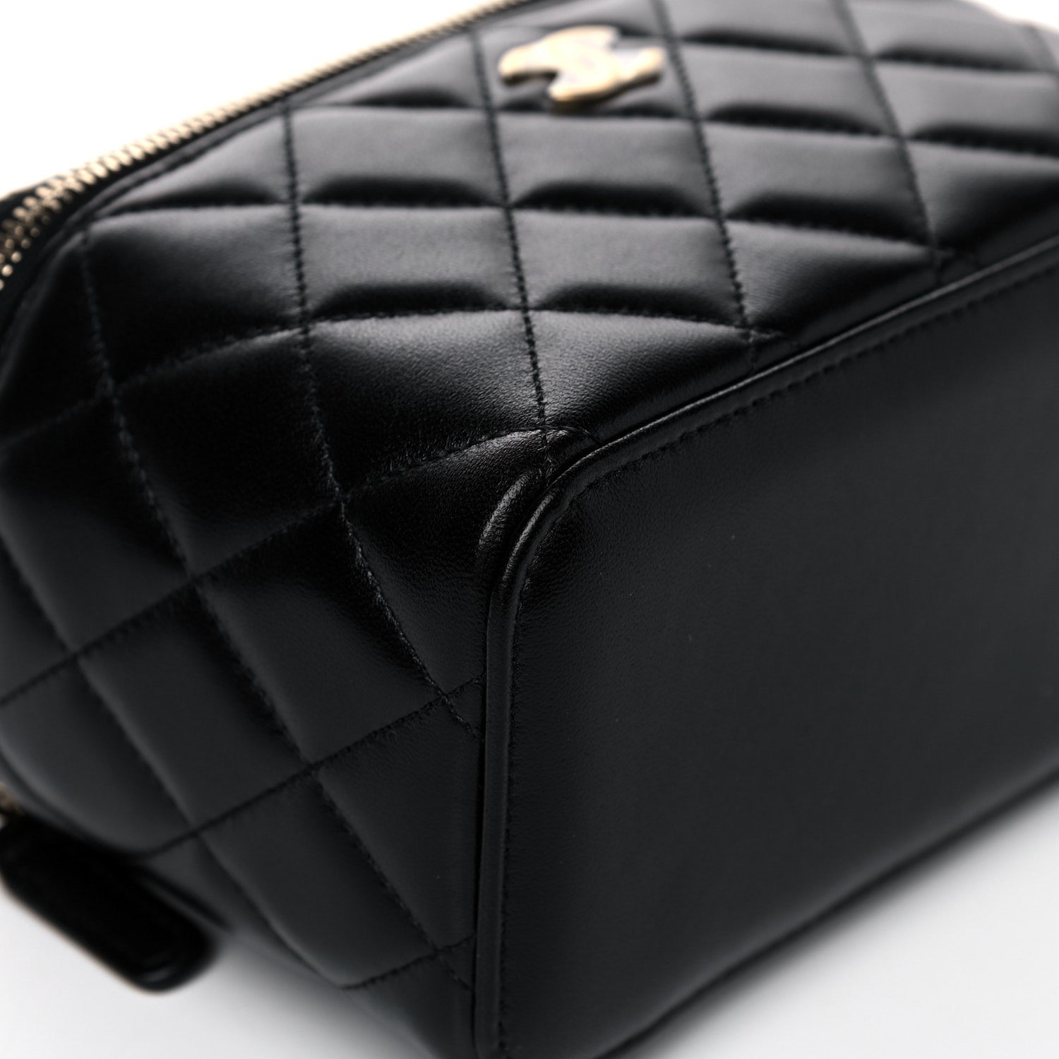 Chanel Lambskin Quilted Small Top Handle Vanity Case With Chain Black 9 of 13